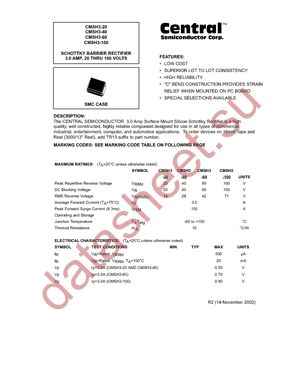 CMSH3-40 TR13 (3000PCS REEL) datasheet  